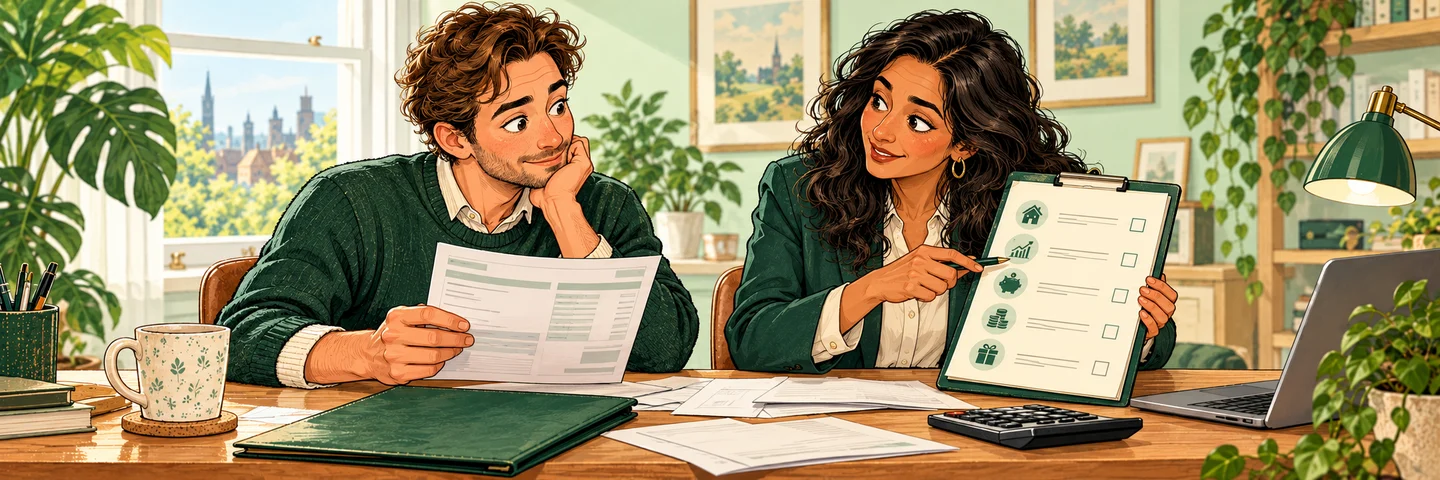 A high-salary employee reviews a payslip and other-income checklist with an accountant, no assumption of automatic return.
